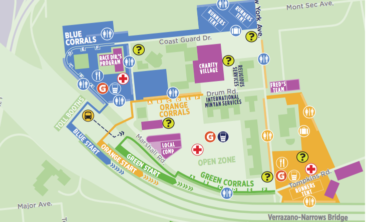 New York City Marathon Corral Chart